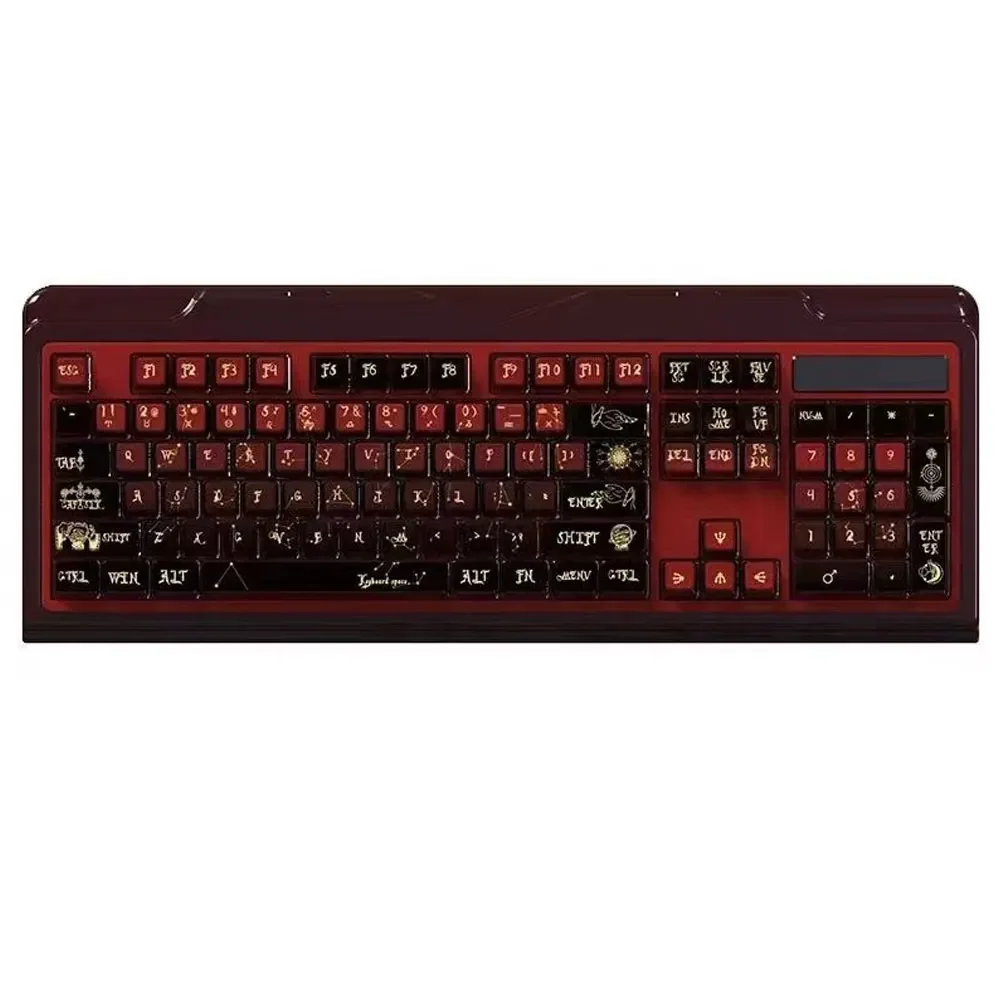 116 Key Full Set Keycaps Transparent  Around  ASA Height PBT Thermal Sublimation For 61 68 75 87 104 Mechanical Keyboard