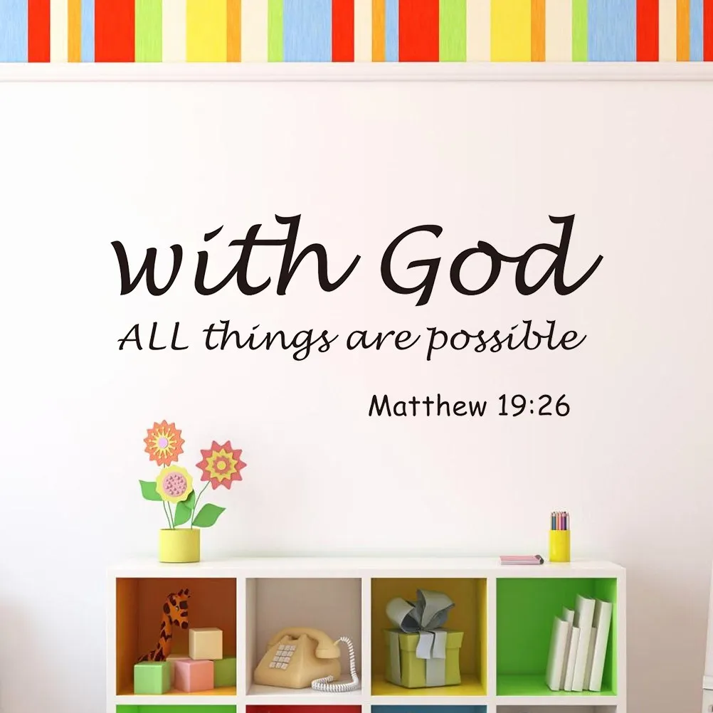Flat Surface Wall Decal Home Wallpaper Easy to Remove Sticker Decals Bible Verse