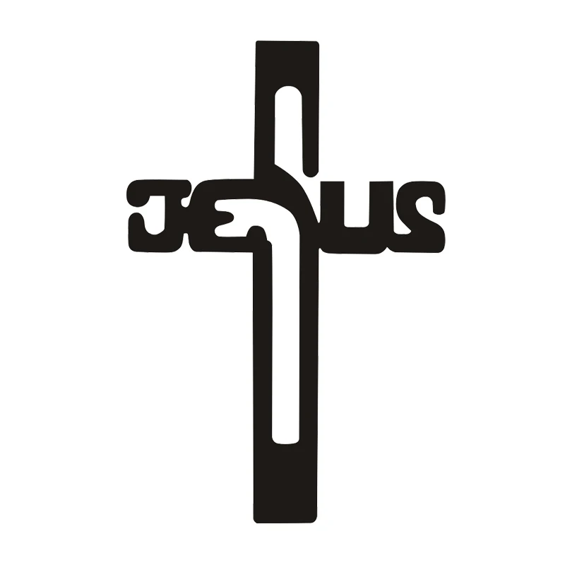 JESUS CROSS Vinyl Decal Sticker Car Window Wall Bumper God Religious Crucifix