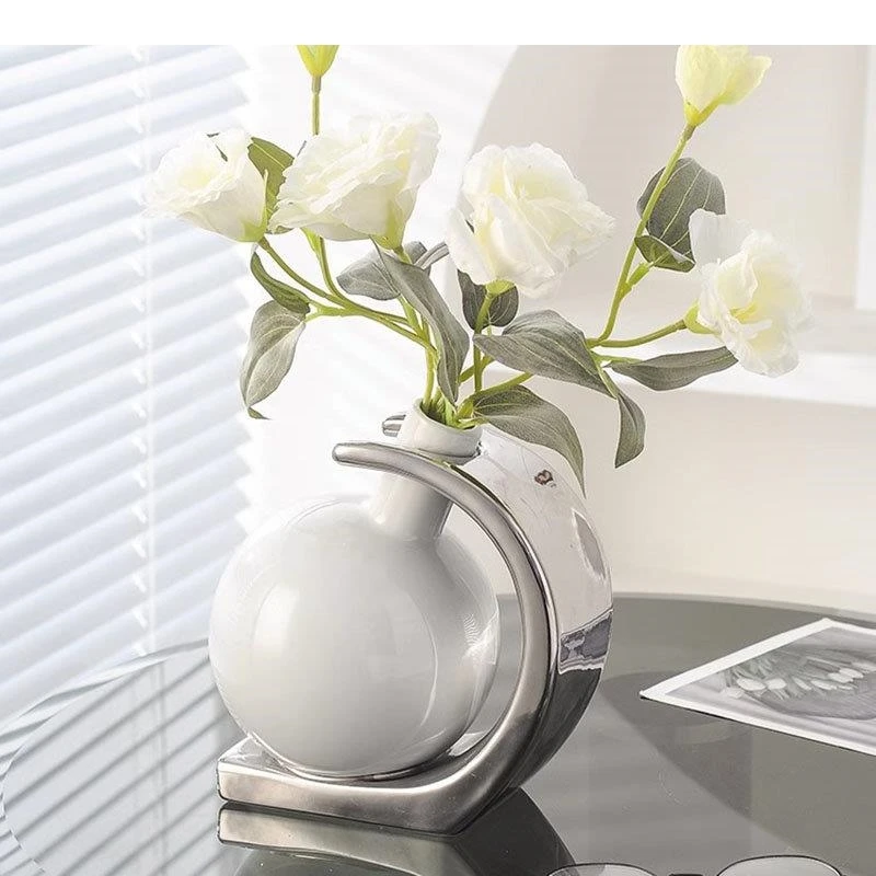 Tilting Ceramic Vase Potted Flower Pots Desk Decoration Arrangement Simplicity Floral Vases Modern Home Decor