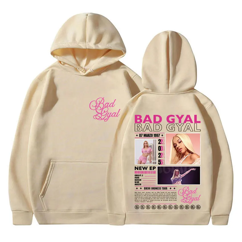 جولة ألبوم المغني باد جيال 2025 المشجعين هوديس الرجال النساء الملابس خمر البلوز المتضخم الهيب هوب موسيقى البوب طويلة الأكمام هودي