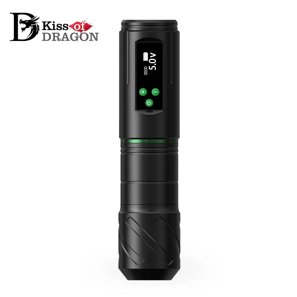 

Kiss of Dragon Wireless Tattoo Machine Gun Pen for Beginners and Artists 1600mAh LED Digital Display Cordless Battery Supply