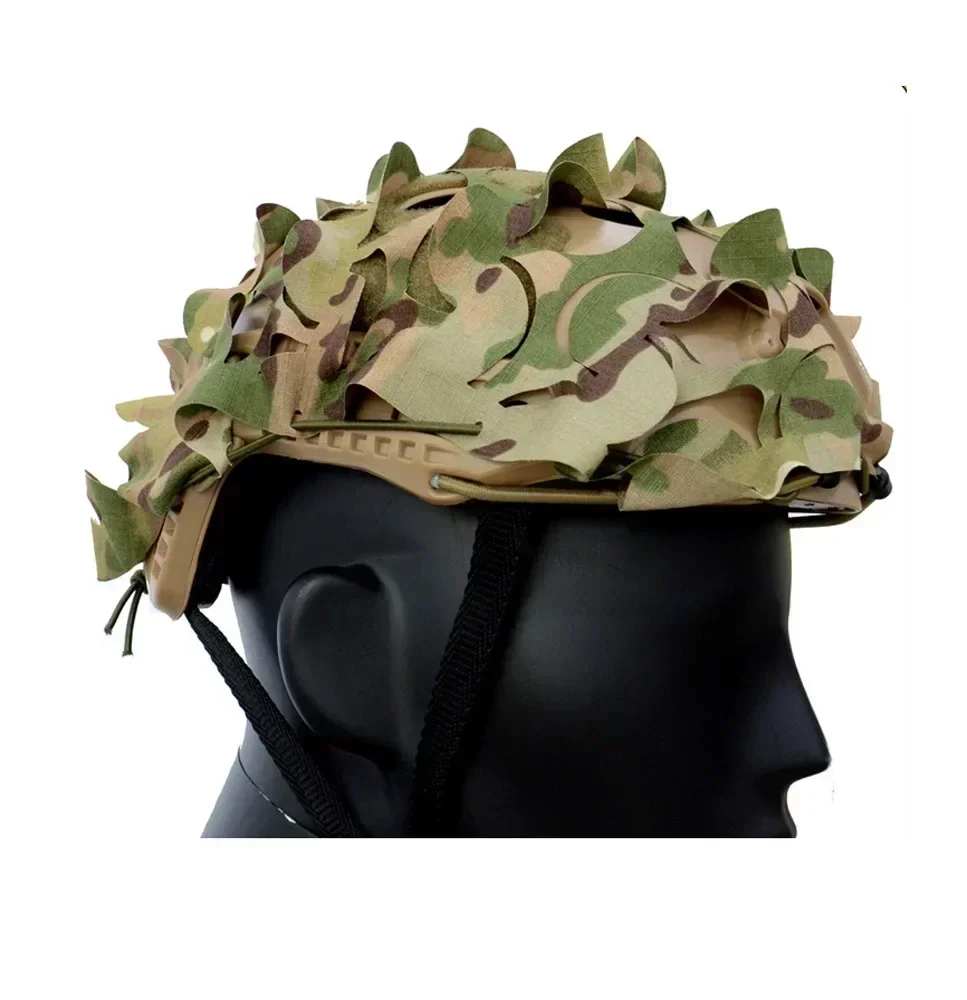 3D Camo FAST Helmet Cover Protector Laser Cut Leaf Shape Helmet Cloth Hunting Helmets Accessories