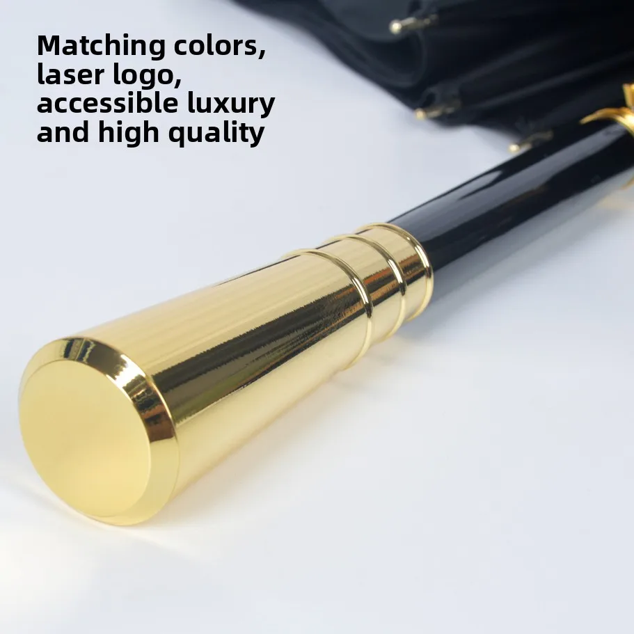 Golden Aluminum Alloy Handle, Scepter Umbrella, Light Luxury, High-end, Long Handle Umbrella, Suitable For Sunny And Rainy Days 3