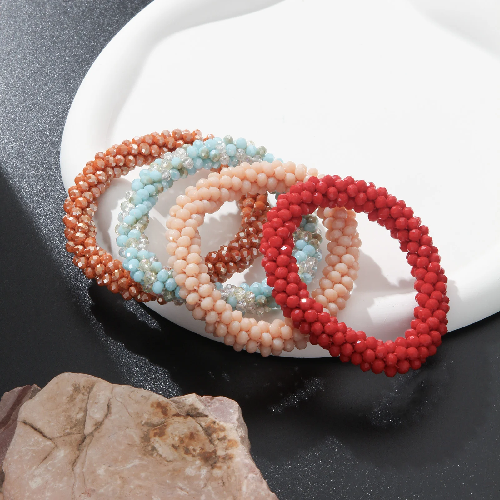 

Bohemian Multicolor Beaded Stretch Bracelet Set for Women