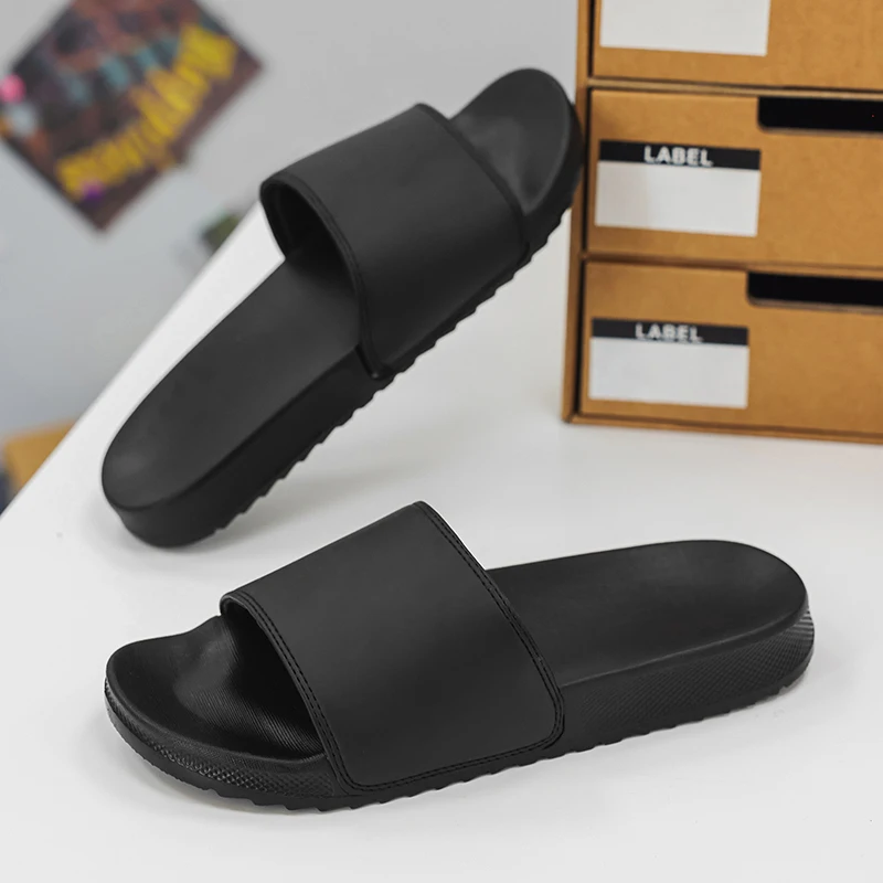 

Летние мужские и женские шлепанцы, повседневные пляжные сандалии, уличные сандалии из ЭВА, нескользящие тапочки, модные плоские шлепанцы, люксовые домашние тапочки