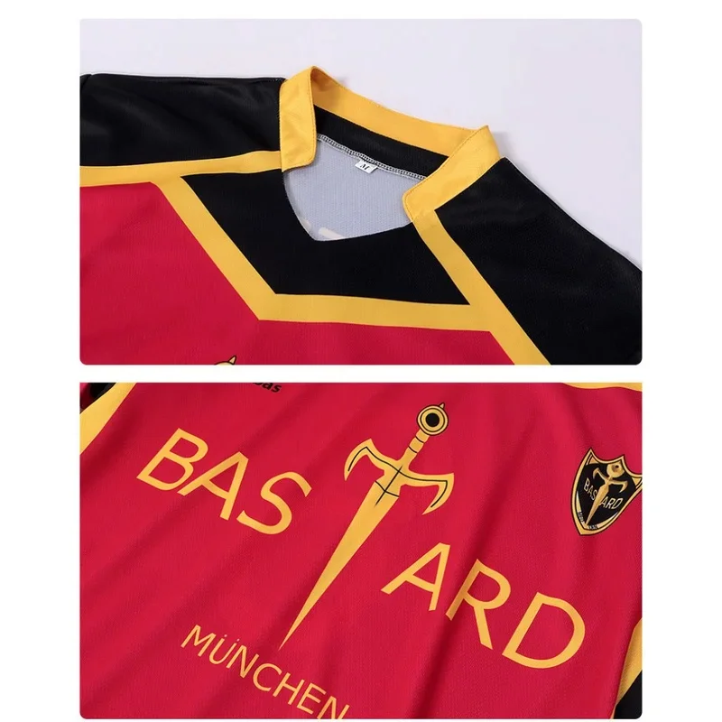 Anime azul bloqueio kaiser cosplay trajes bastard munchen equipe camisa de futebol michael kaiser camisa de futebol conjunto festa de halloween