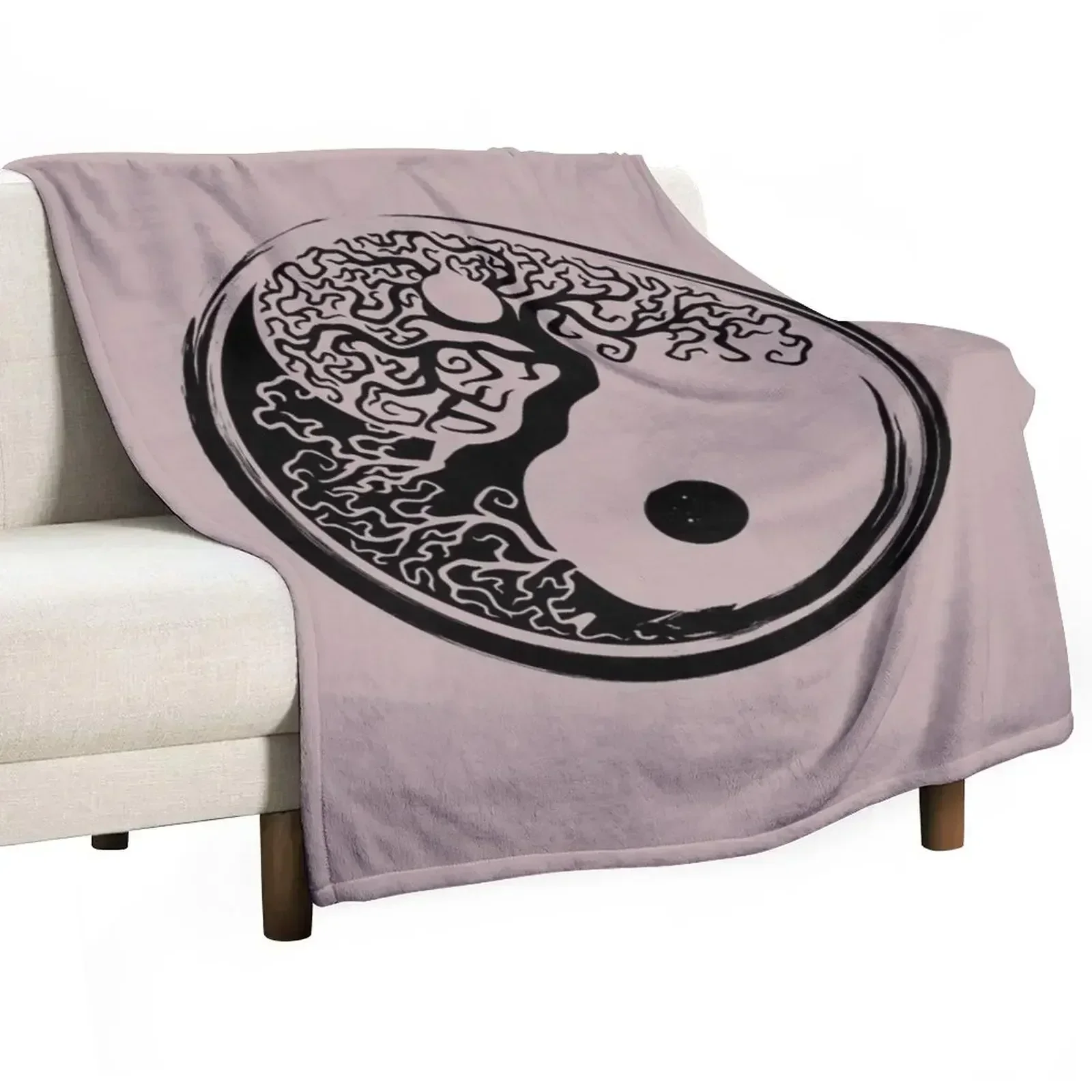 Yin Yang White and Black Bonsai Tree Symbol Throw Blanket Single For Baby Sleeping Bag Designers Custom Furrys Blankets