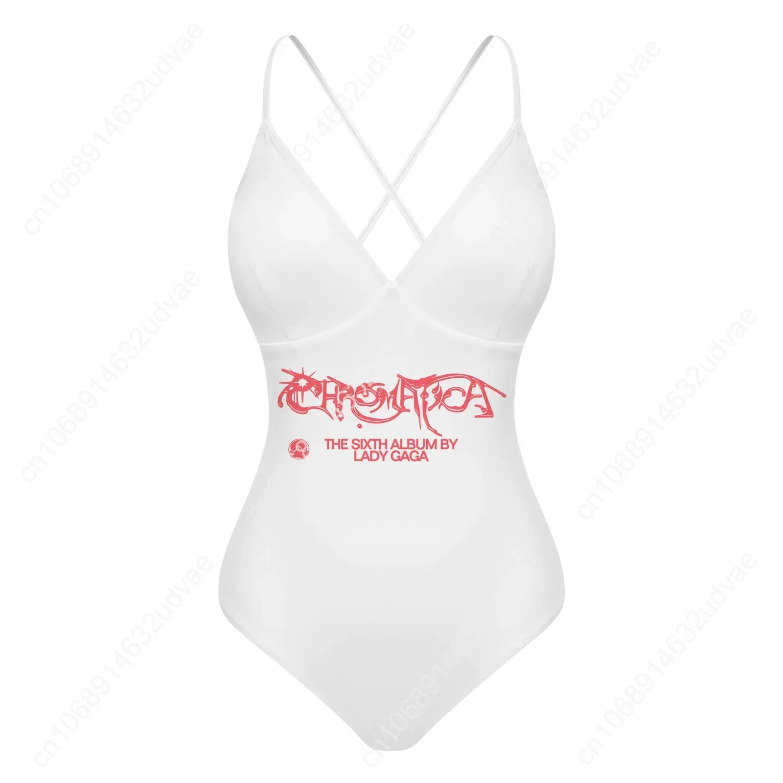 Lady Gaga V-neck Halter Back Swimsuit Womens Bathing Suits Personalized Bikini Pool Party Swimwear Custom Made Beachwear