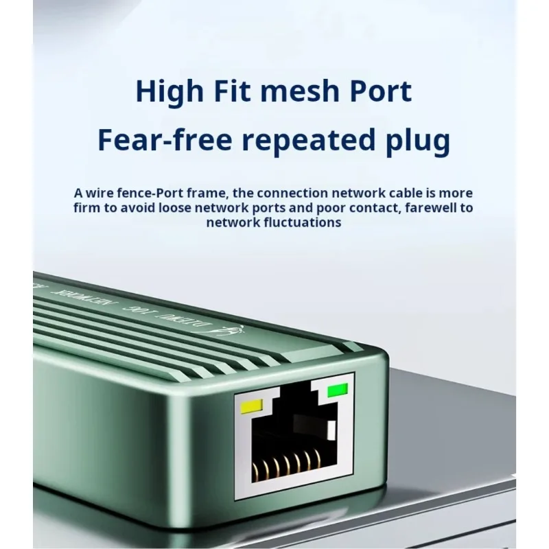10GbE USB-C Ethernet Adapter USB3.2 Type C 10 Gigabit Ethernet Adapter Realtek/RTL8159 Support for Windows 11