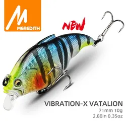Meredith VIBRATION-X Vib Wobblers Visgerei Visaas 71Mm 10G Trillingsaas Voor Volledige Diepte Kunstmatige Accessoires