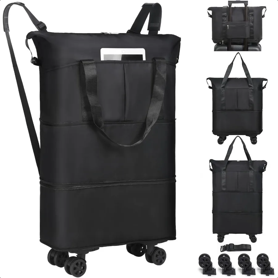 

Duffel Bag with Wheels Rolling Foldable Expandable Duffle Bag with Wheels for Travel Rolling Lage Bag Carry On Travel Bag with