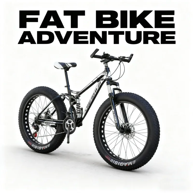 

Black Hollow out Adult Mountain Bike Off-Road Snowmobile Beach 4.0 with Large Tire Dual Shock Absorption Variable Speed for Mal