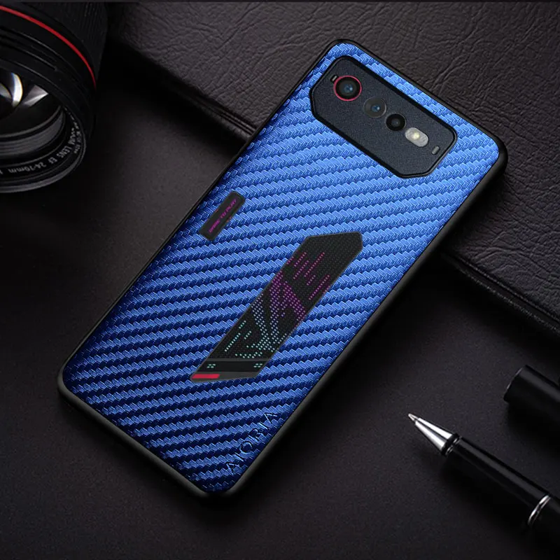 Carbon Fibre Shockproof Slim Case for Asus ROG Phone 7 6 Non-Slip Full Body Protective Phone Case