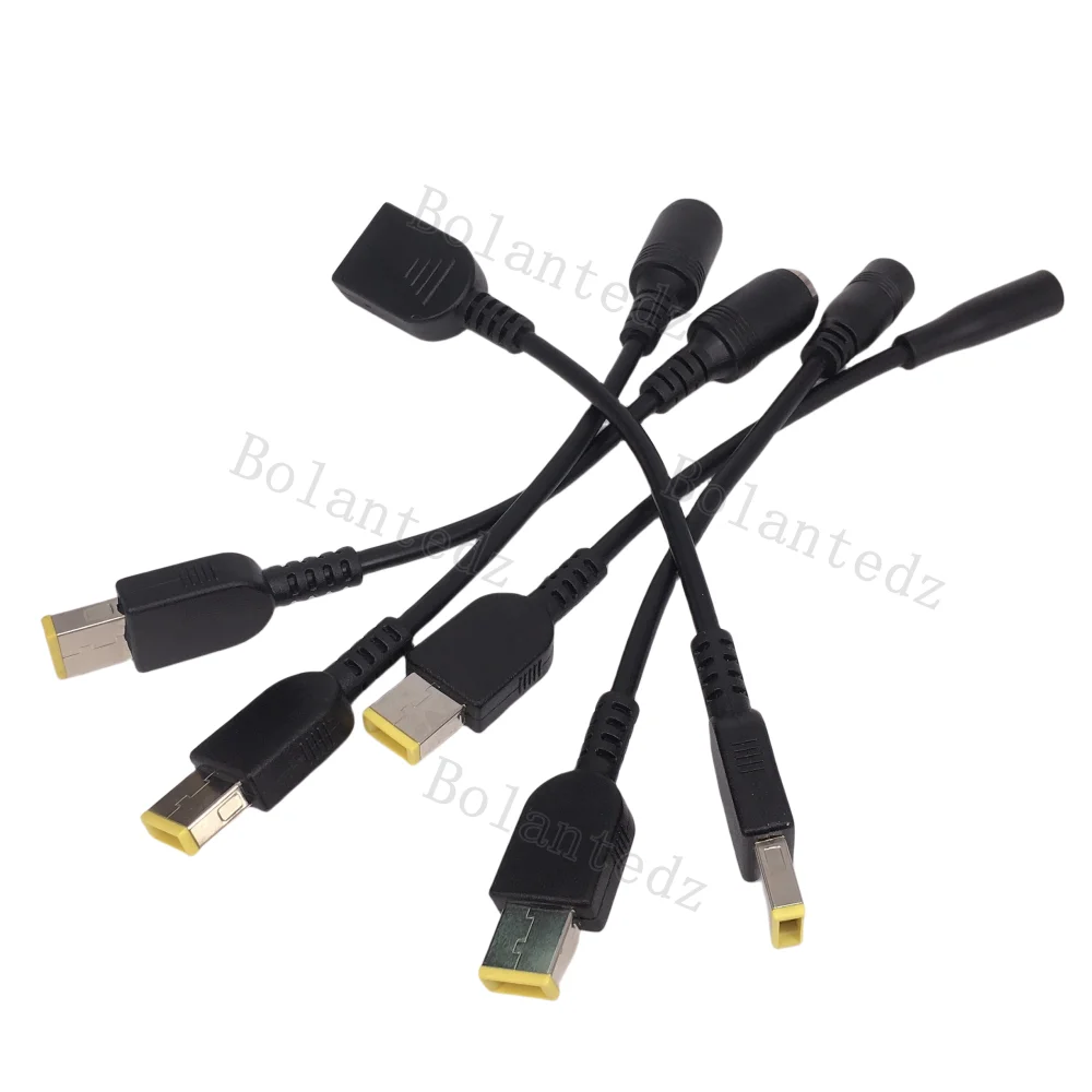 Square Male To 4.5*3.0mm 5.5*2.1mm 7.4*5.0 7.9*5.5mm Female DC Power Charger Converter Cord Laptop Adapter Cable For Lenovo hp