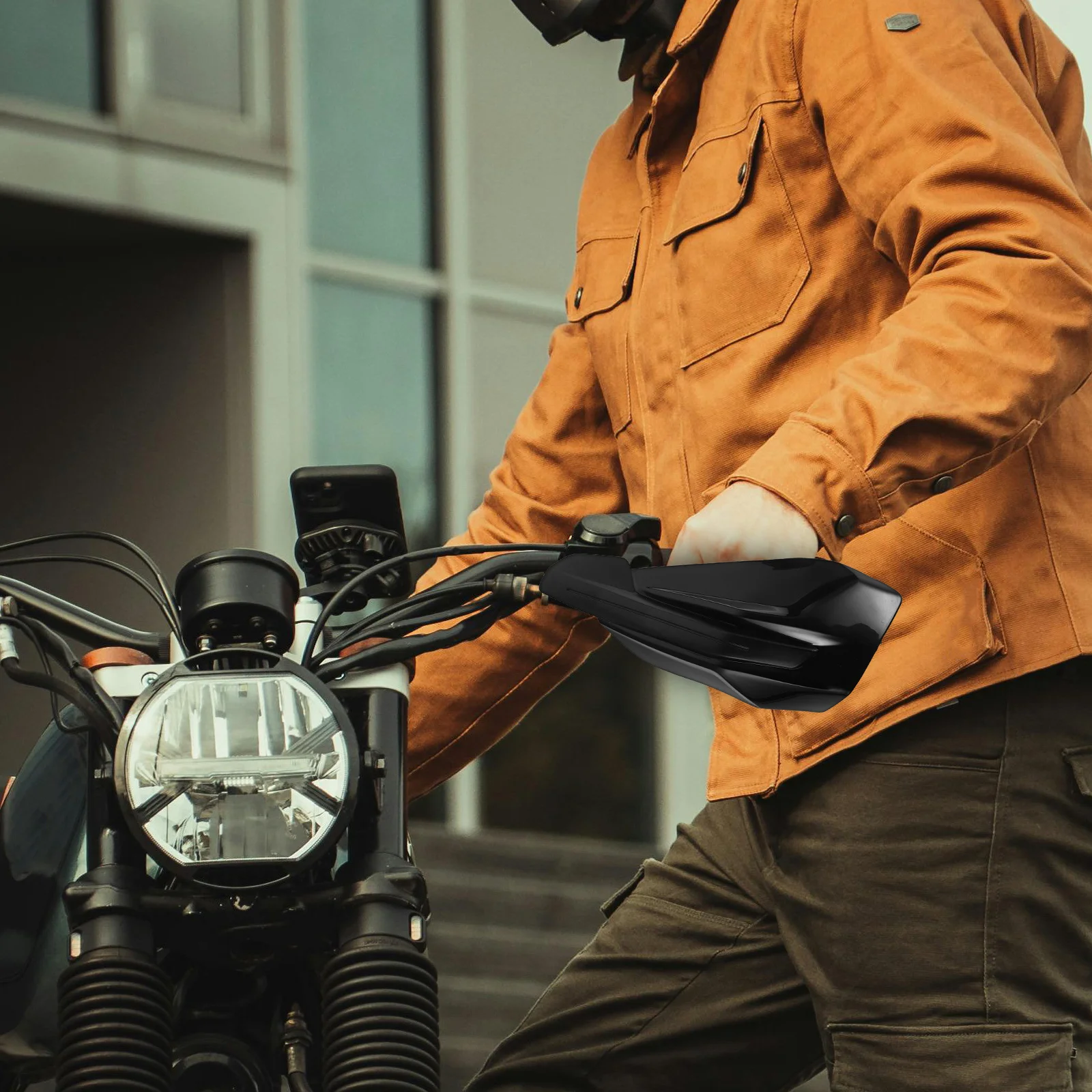 1 paire de protège-mains de moto noir, Protection de guidon coupe-vent pour vélos hors route, Scooters, équitation tout-terrain, ajustement universel Durable