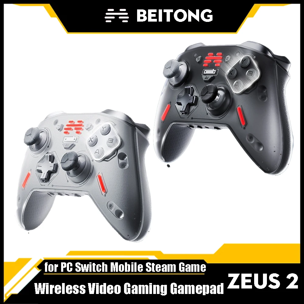 BEITONG Zeus 2 Wireless Bluetooth Gamepad Optical Micro Switches Hall Joystick Elite Game Controller For PC Switch Mobile Steam