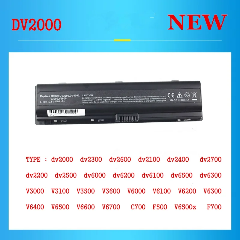 Laptop Battery for HP Pavilion DV2500 DV2770ES DV6000 DV6200 DV2800T DV6100 DV6500 DV6300 HSTNN-OB42 436281-241 452057-001