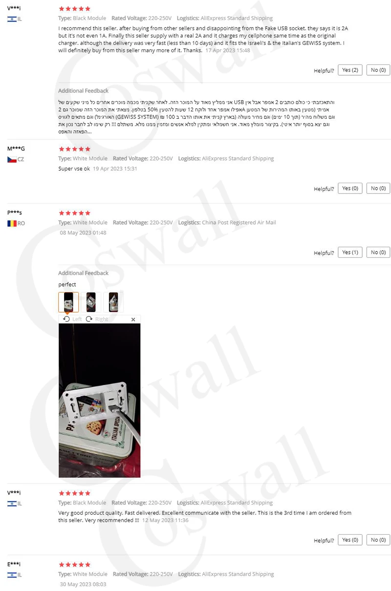 COSWALL E45 / P45-Serie Weiß / Schwarz 45 * 22,5 mm Wandsteckdose Typ C & A Dual-USB-Ladegerät DC 5 V, 2 A max. Modul DIY AC 100-240V – Detail 3