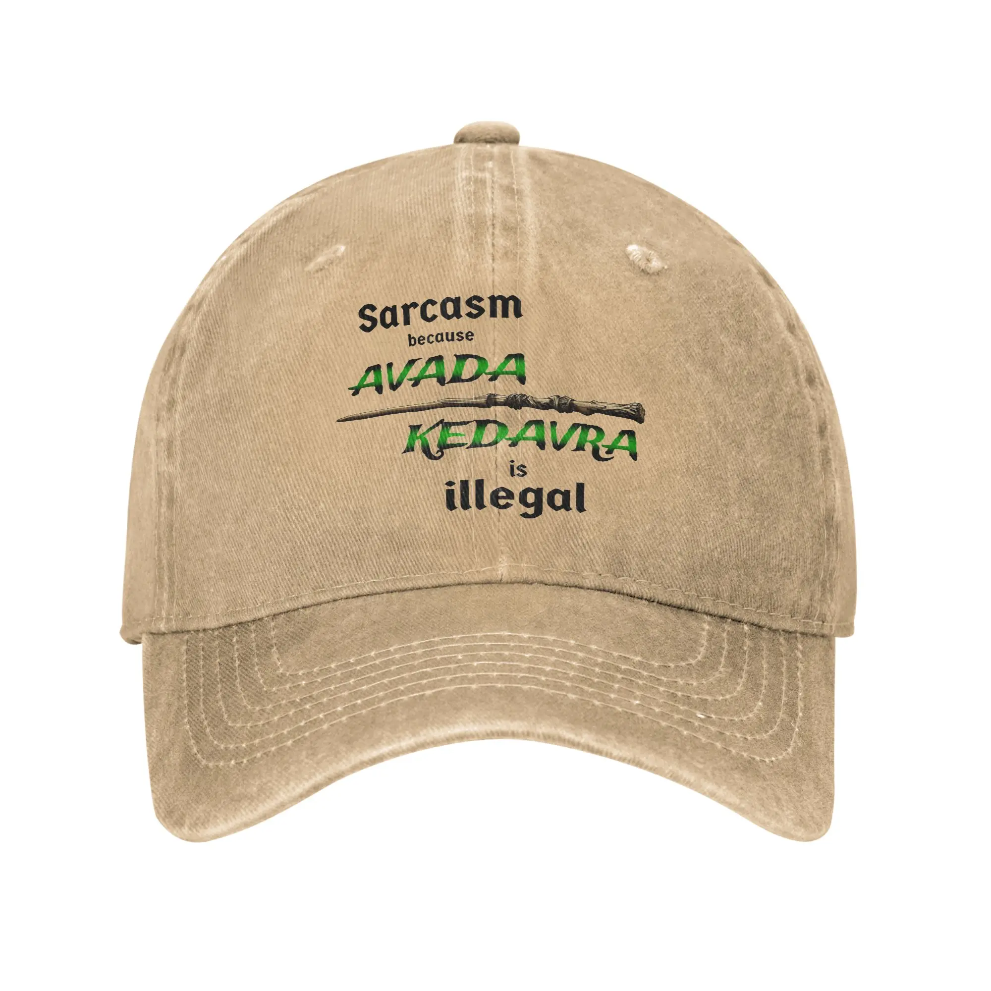 Sarcasm Because Avada Kedavra Is Illegal  Baseball Cap Distressed Washed Snapback Hat Sarcasm spell  Outdoor Summer Gift Cap