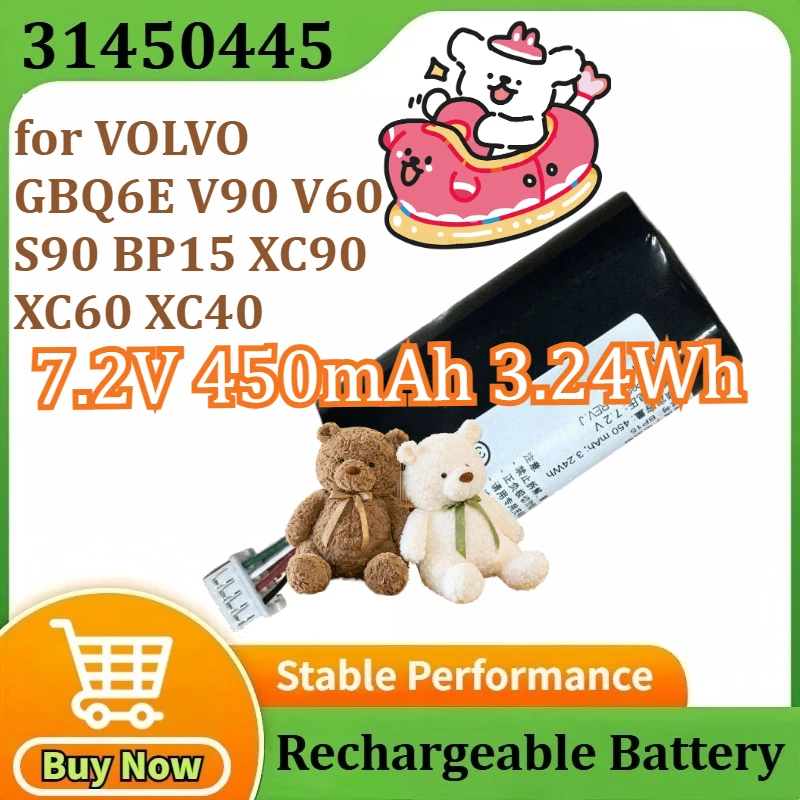 

31450445 for VOLVO GBQ6E V90 V60 S90 BP15 XC90 XC60 XC40 Replacement VCM Gateway S/N:P0839AREV 7.2V 450mAh 3.24Wh
