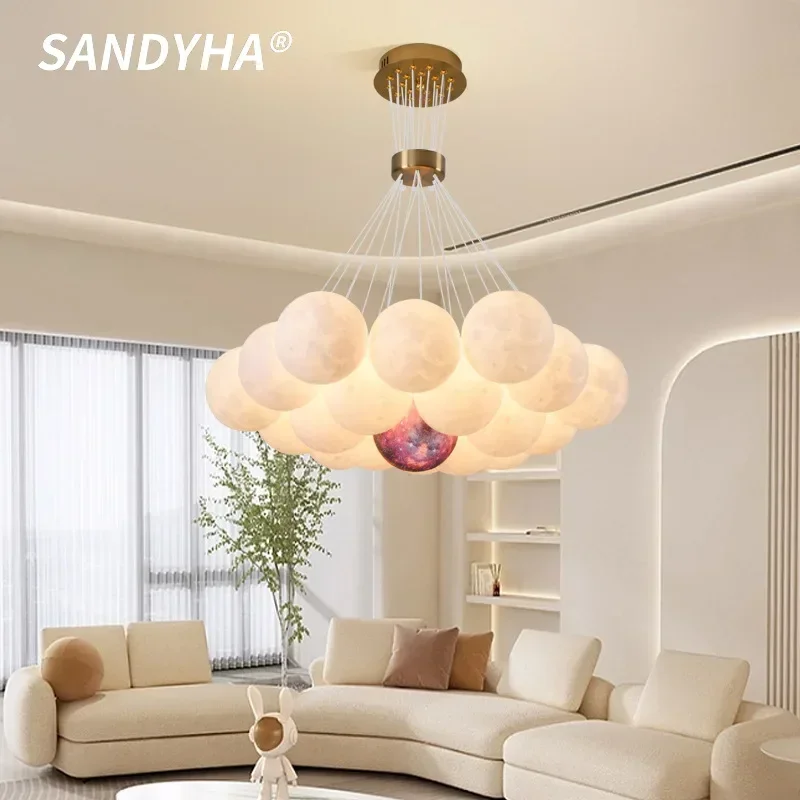 

SANDYHA French Living Room Pendant Lights Modern Minimalist Creative Suitable For Bedroom Restaurant Hotel Room Decor Chandelier