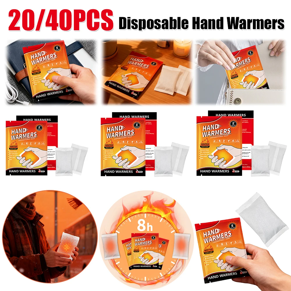 Air Activated Hand Warmers Up To 6-8 Hours Heat Instant Heat Packs Self-heating Warmer Patch for Ski Camping Outdoor Activities