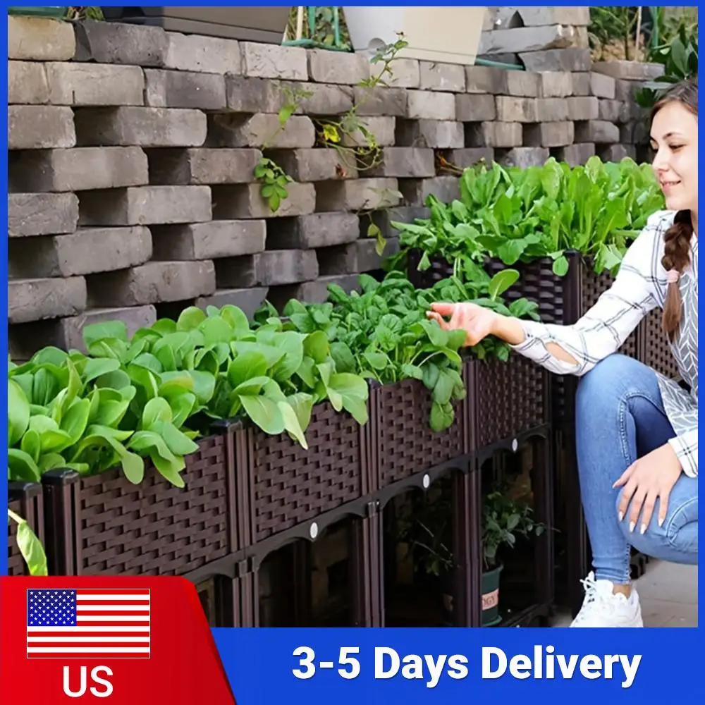 

Пластиковая приподнятая грядка на ножках с дренажными отверстиями, контейнер-кашпо для овощей, фруктов, цветов, трав