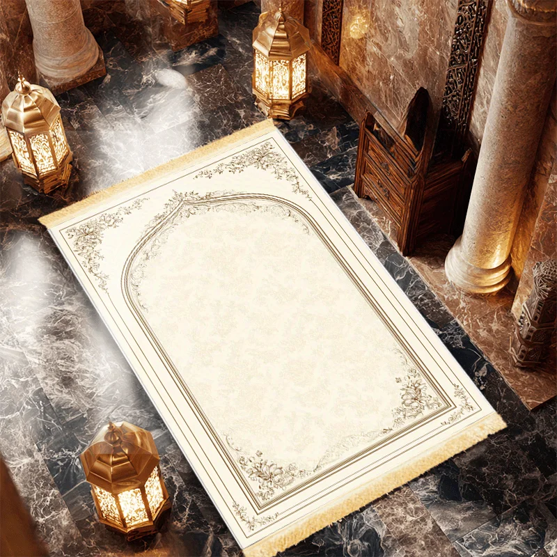 Tapis de prière islamique VIKAMAI, pliable pour la prière musulmane, adapté à la maison, aux voyages et à l'utilisation pendant la pèlerinée secondaire.