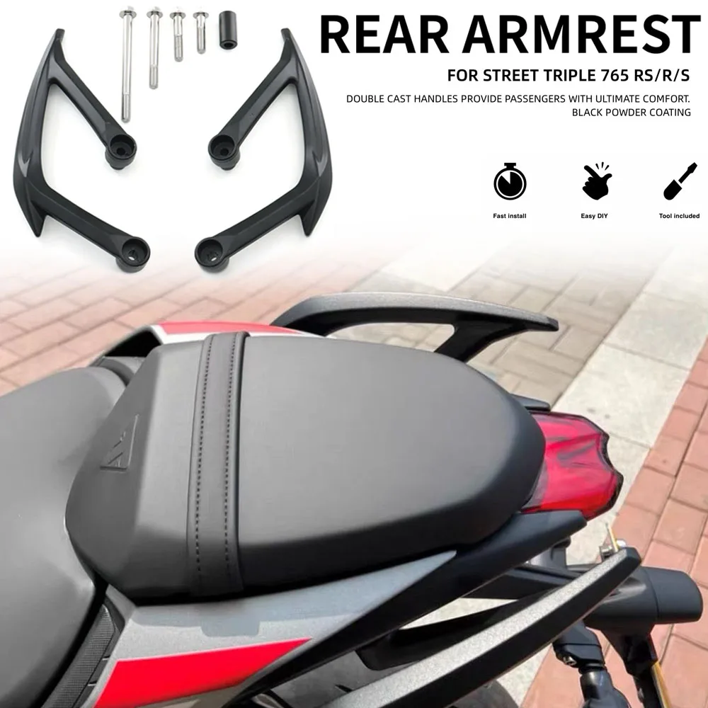 

NEW For Street Triple 765RS 765R 765S 765 RS R S Motorcycle Passenger Rear Armrest Grab Handle Seat Hand Handle Grab Bar