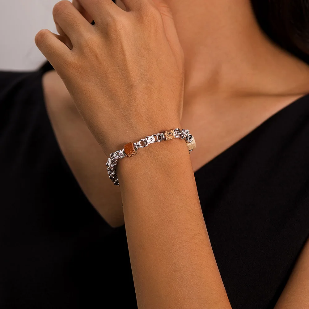 

Fashionable Stainless Steel Bracelet For Men Women Luxury Jewelry New Fashion Gift 2025 Trend Irregular Hand Chain