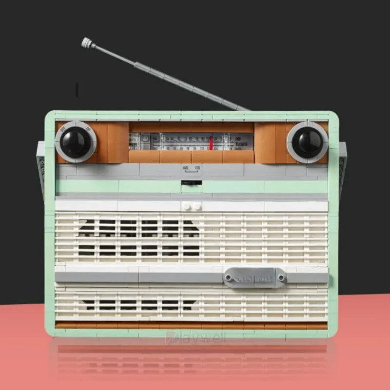 

b 906pcs Building Blocks Retro Radio Model 1970s Transistor Radio Music Home Decor Children Christmas Gifts A MOC
