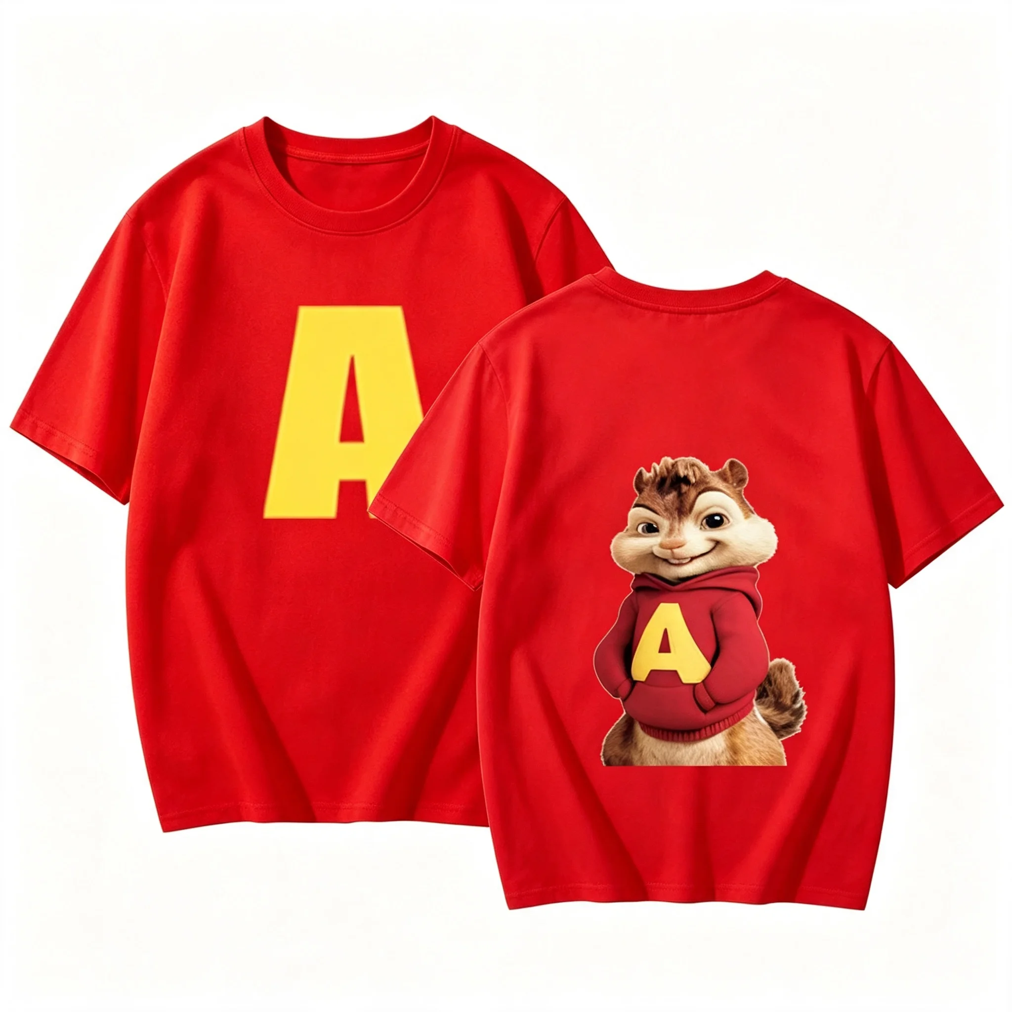 Alvin and his friends: Short-sleeved lady and gentleman fashion T-shirts for 