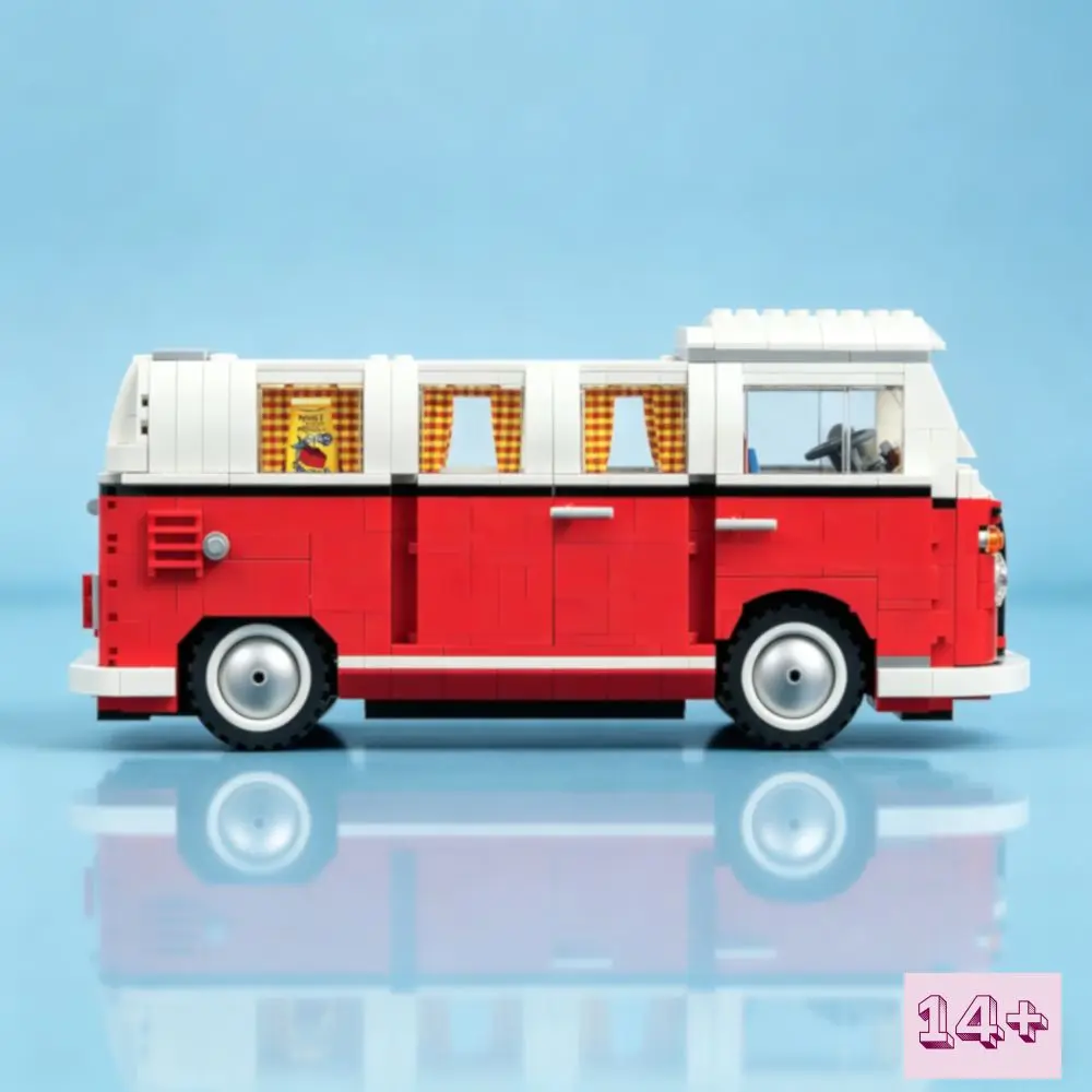 Hot Deals Red Car 1334pcs T1 Caravan Camping Car Bricks Bus Fit 10220 Model Building Blocks Birthday Gifts