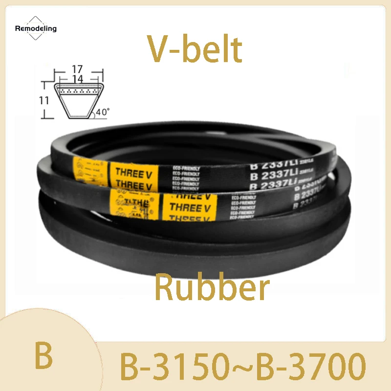 

V-Belt B Section Triangle Belt B-3150 3200 3250 3300 3350 3400 - 3700 Rubber Mechanical Industrial Transmission Belt Metric Size