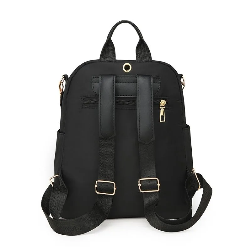 Women Backpack Water Proof Travel Korean Fashion Double Shoulder Bag Solid Color Nylon Multifunctionla Travel Handle Bag