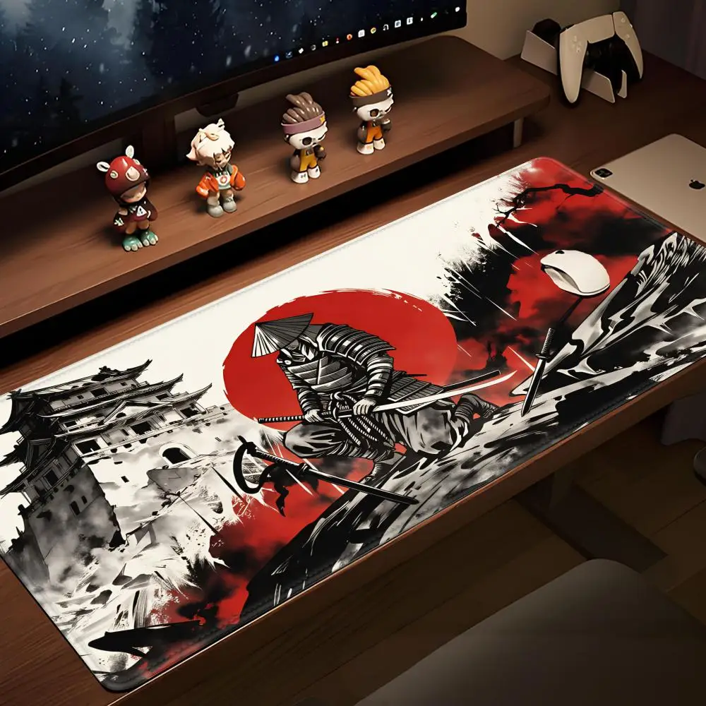 

Samurai Warrior Mouse Pads Pc Gamer Computer Accessories Keyboard Table Mats Black HYBXAXC Company Gaming Laptop Desk Accessory
