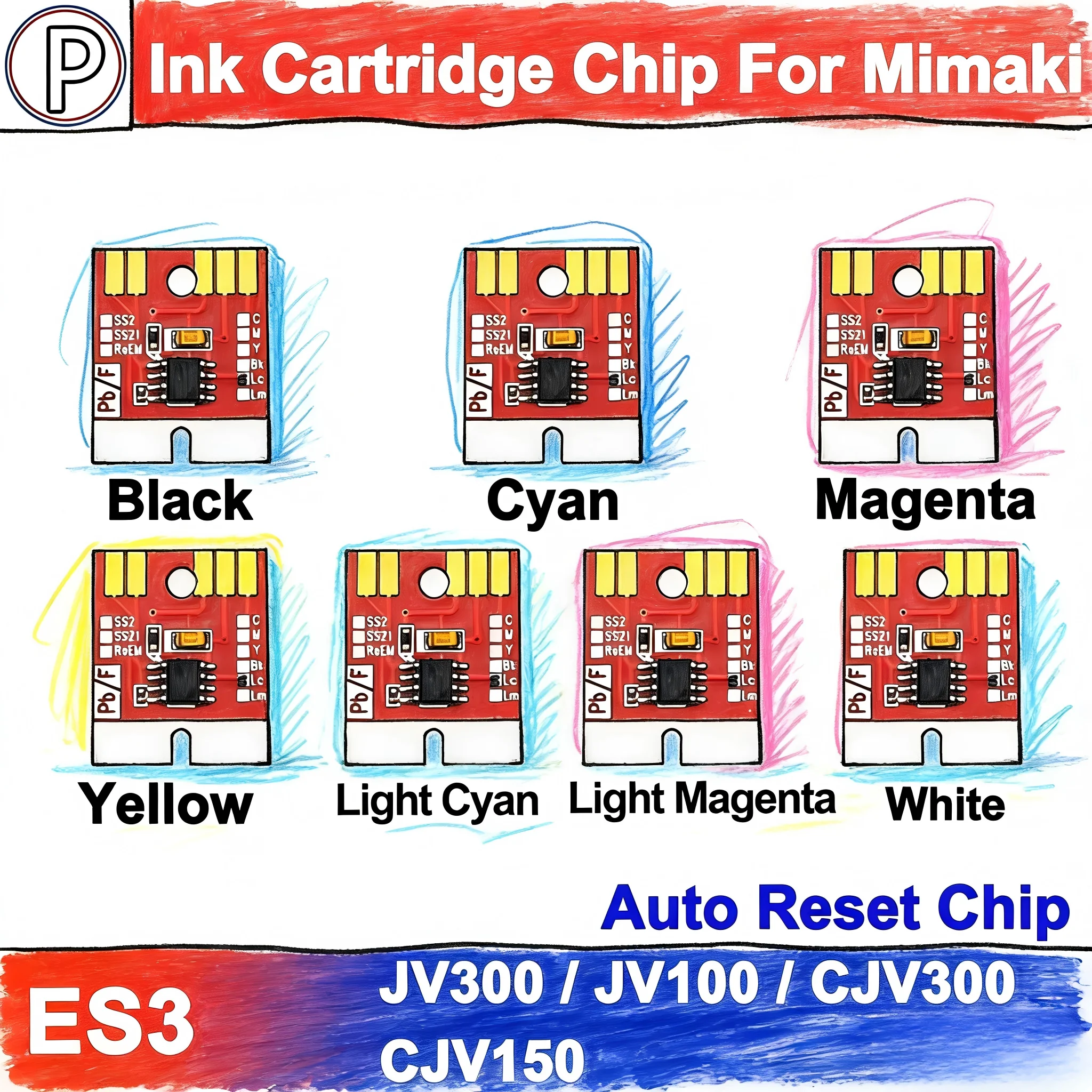 

Постоянный чип для картриджа с чернилами ARC с автоматическим сбросом ES3 для принтеров Mimaki JV300, JV150, CJV150, CJV300