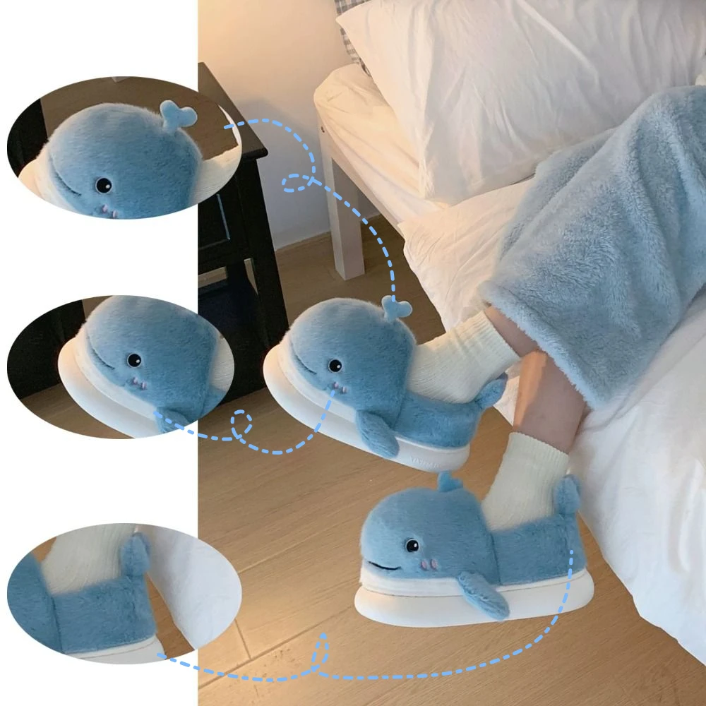 لطيف رقيق النعال المنزل النساء عارضة مريحة أفخم النعال الدافئة عدم الانزلاق Kawaii الكرتون أحذية الملاعب المغطاة المنزل #3