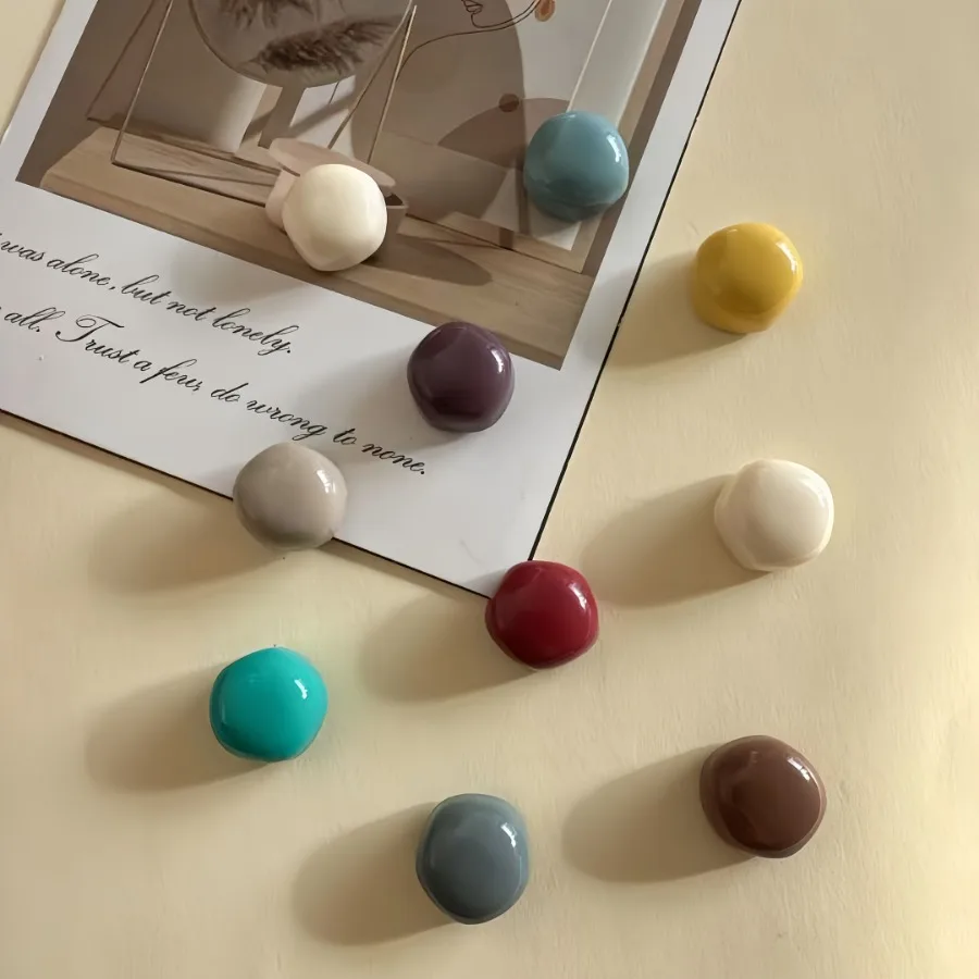 10pcs Elegant Frosted Fridge Magnets Set - Pastel ABS Plastic Magnetic Balls for Fridge, Lockers, Dishwasher - Non-Slip Hold