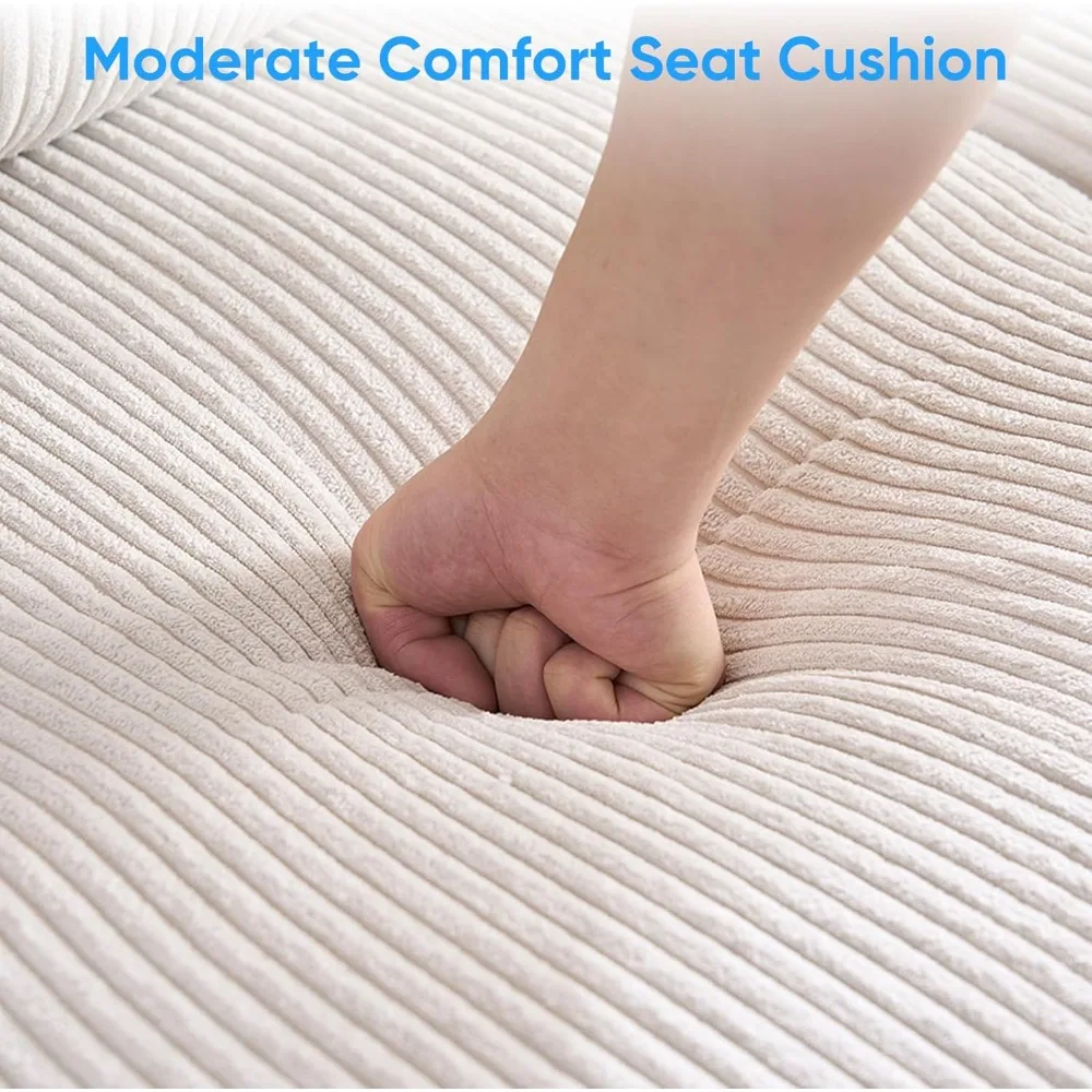 Modern U-Shaped Sectional Sofa with Corduroy Fabric, Convertible Double Chaise and Ottoman for Living Room, Ideal for Comfortabl