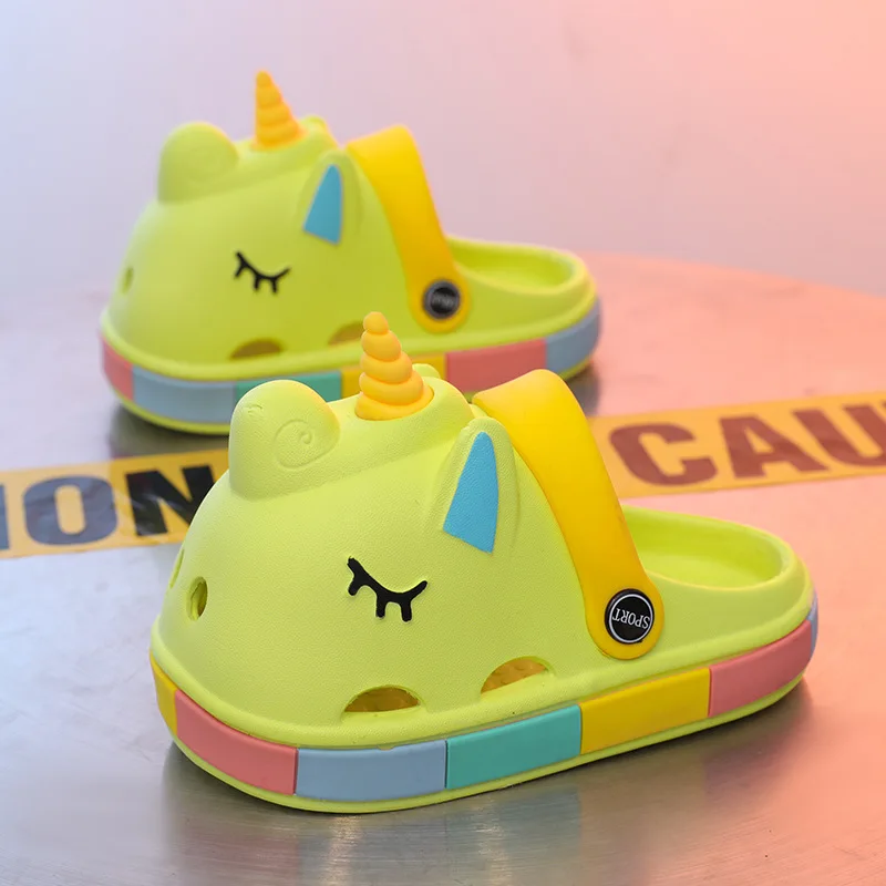 Unicorn Kids Slipper Boy Kids Shoe for Girl Boy Sandals Soft Soles Summer Beach Shoe Kids Eva Sandals Platform Sandal Sandalias