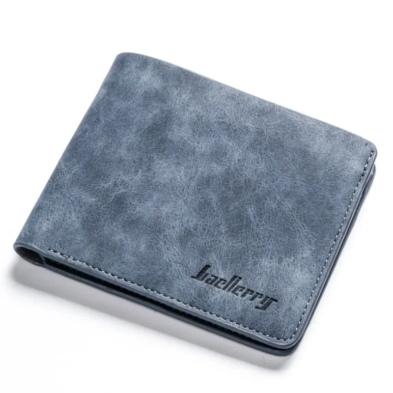 

Baellerry New Men Wallets Classic Short Card Holder Brand Male Purses Photo Holder Simple Slim Men Money Clips