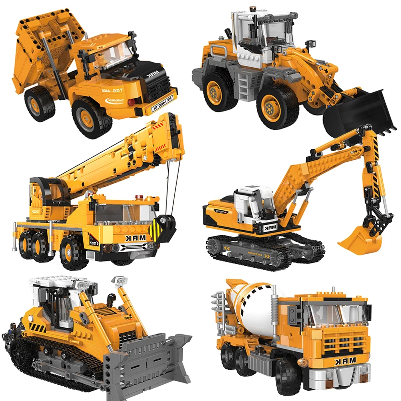 

High-Tech Bricks Toys The Off Road Engineering Vehicle Series Bulldozer Excavator Construction Equipment Model Building Blocks