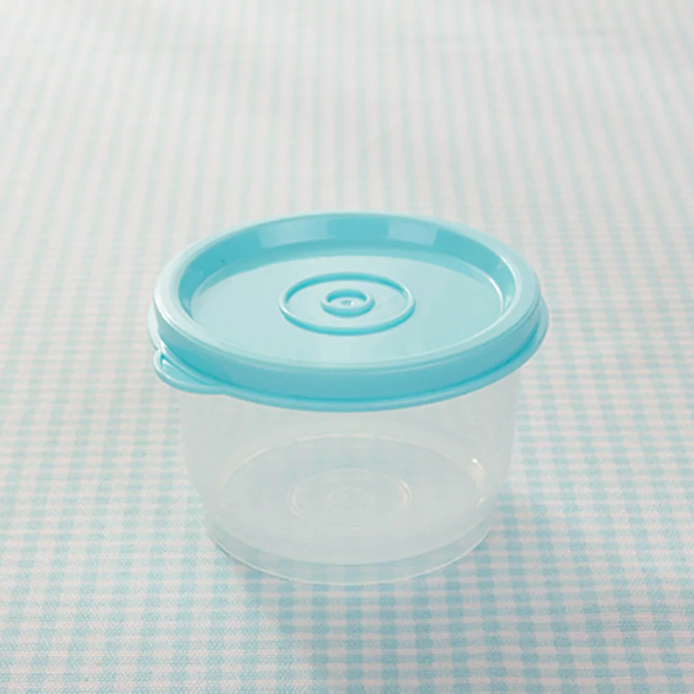 

4pcs 150Ml Reusable Plastic Food Storage Containers Round Sealed Lunch Boxes Microwave Freezer Safe Stackable For Travel Soup
