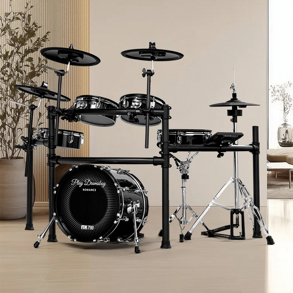 High-quality Electronic Drum Set With Responsive Pads And Built-in Module For Beginners And Professionals.