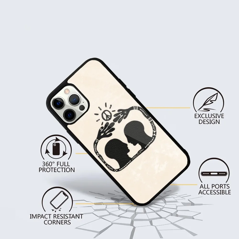 Peace No War Phone Case For iPhone 16,15,14,13,12,11,Plus,Pro,Max Mini Magsafe Magnetic Wireless Charging