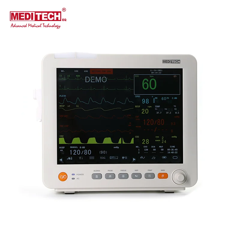 CE and ISO Certified Meditech Medullar Multiparameter ICU Patient Monitor 12 Inch Color Display  Easy to Use and Handle to Carry