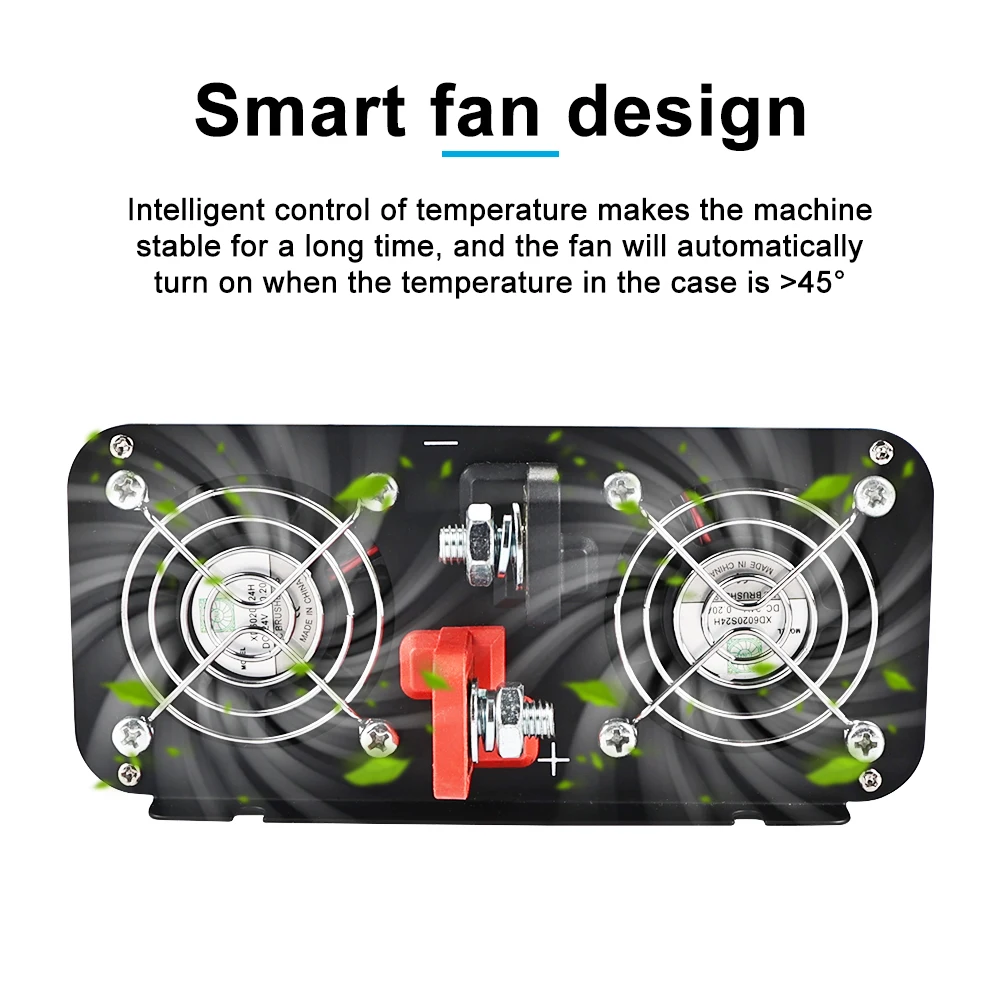 Pure Sine Wave Inverter 6000W 5000W 4000W DC 12V To AC 220V 60Hz Two socke Power solar Car Inverter With LCD Display Converter