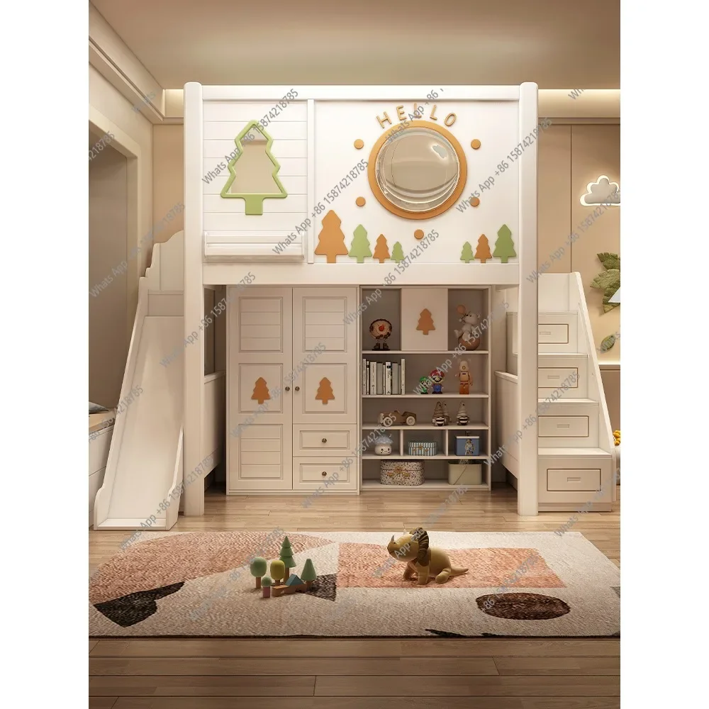 

X Children's Bed On The Bed And Off The Table Combination, Bed Desk Wardrobe Integrated